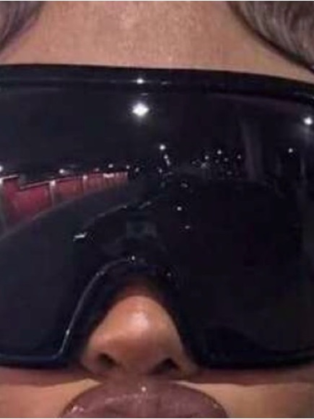 Oversized Black Shield Sunglasses for Women - Picture 2 of 2